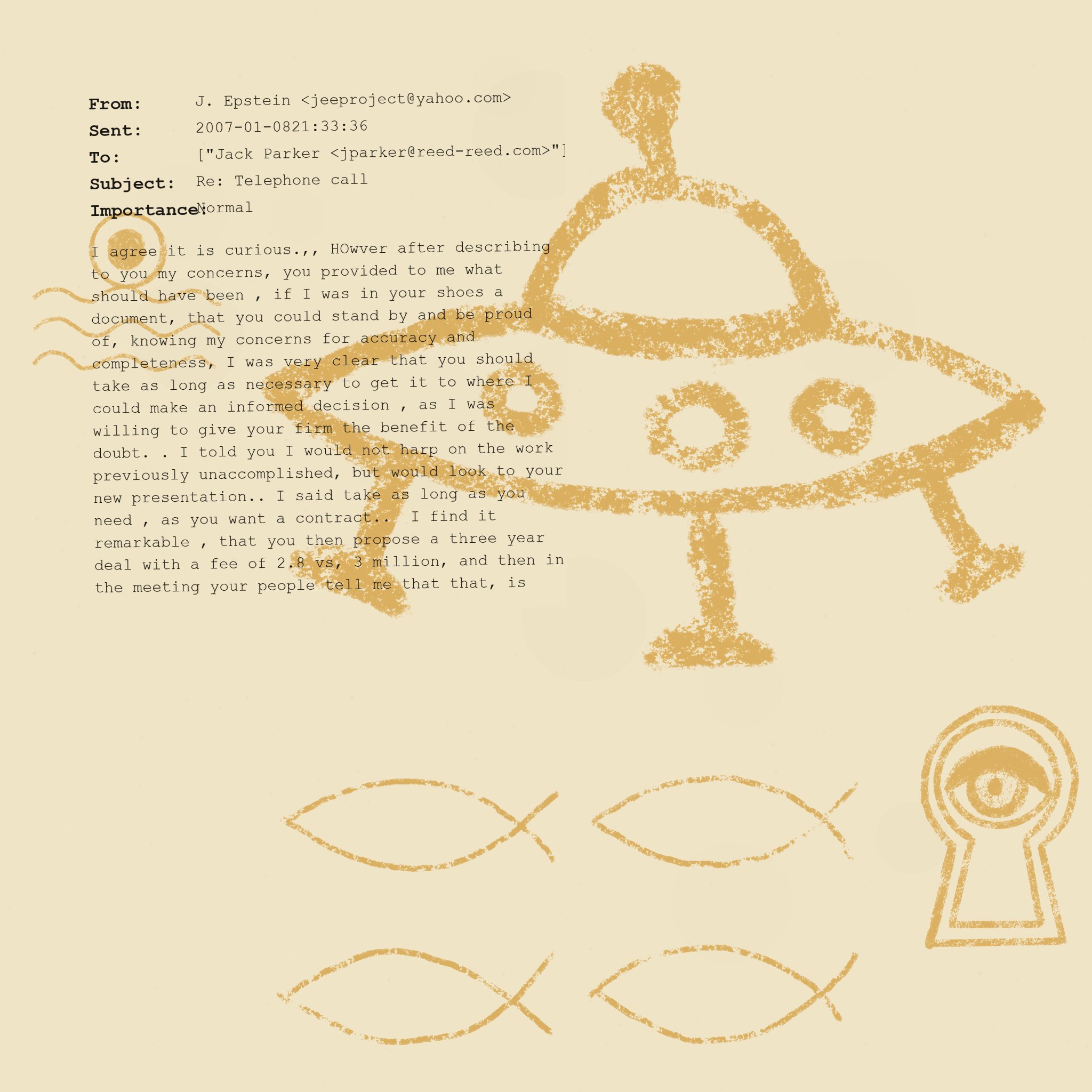 Static example: ufo+gold grail, scatter density, 5 glyphs
